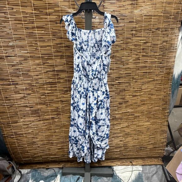 Raisins Curve Trendy Plus Size Tropica Cover-up Dress - Marisol Navy/White Size - Picture 2 of 3